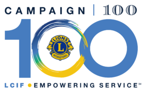 A colored logo for campaign 100.